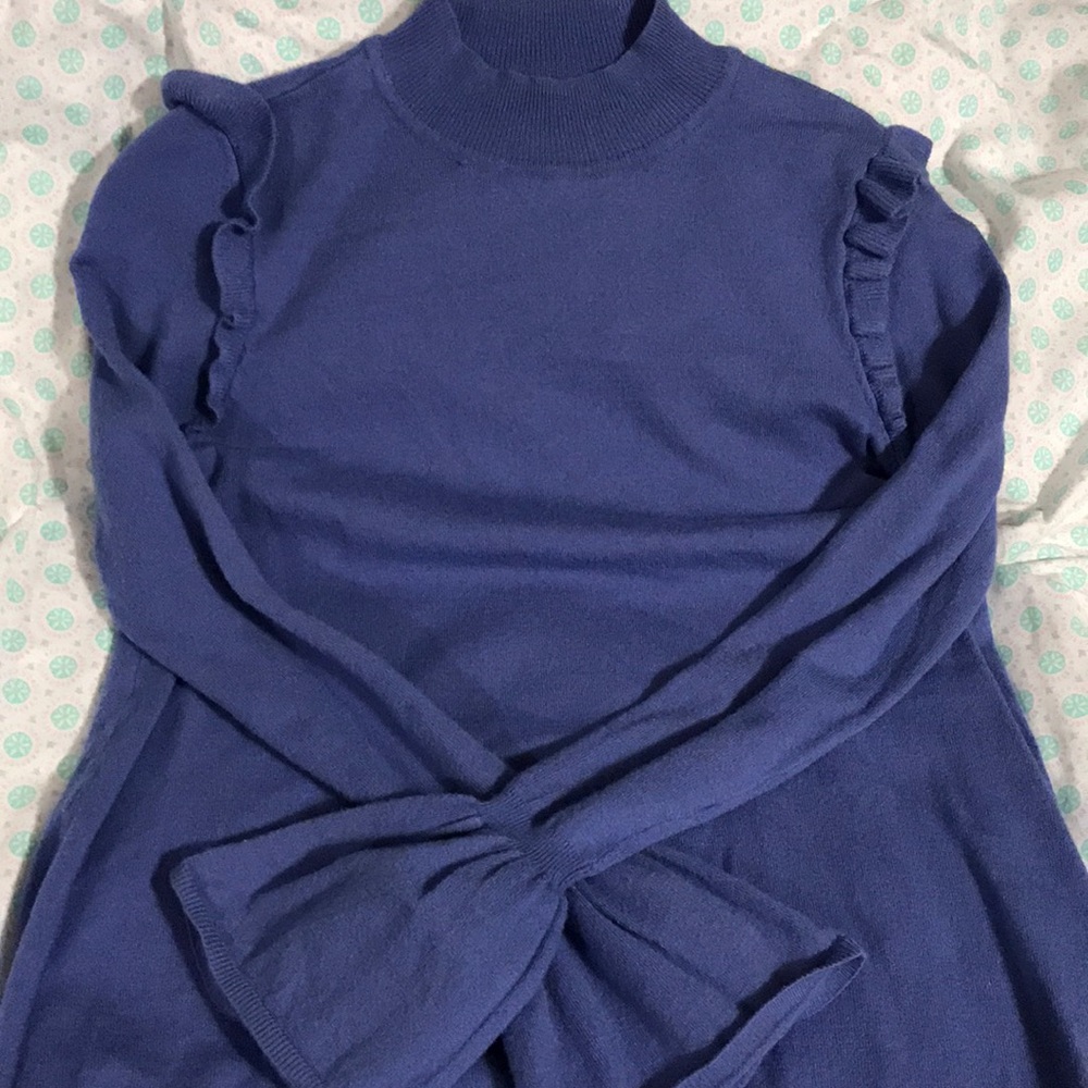 Ruffle cotton sweater